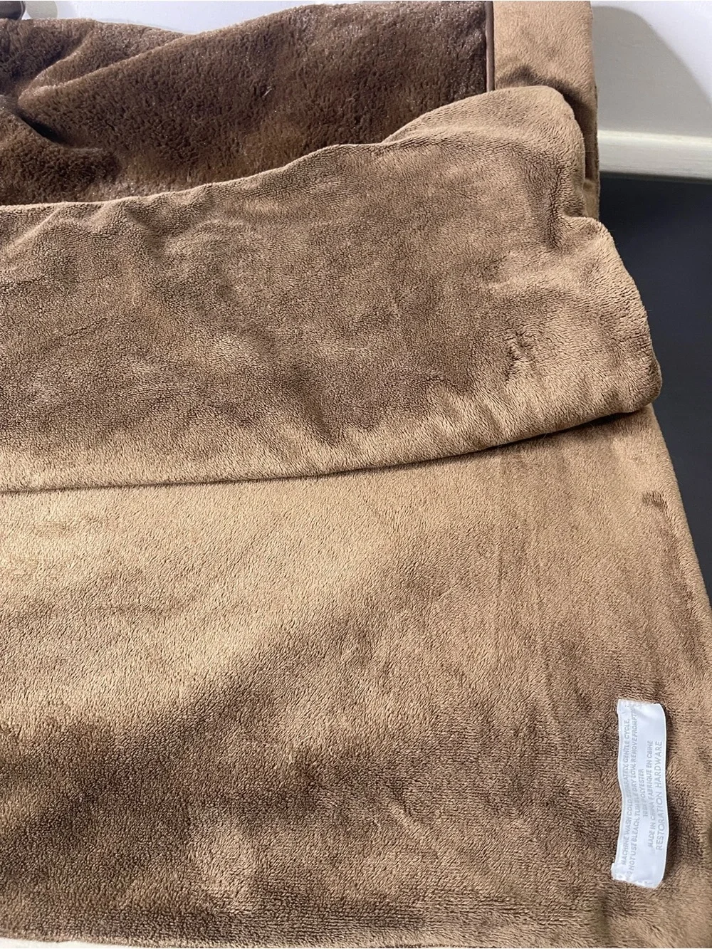 Restoration Hardware Chocolate Brown Plush Fleece 45